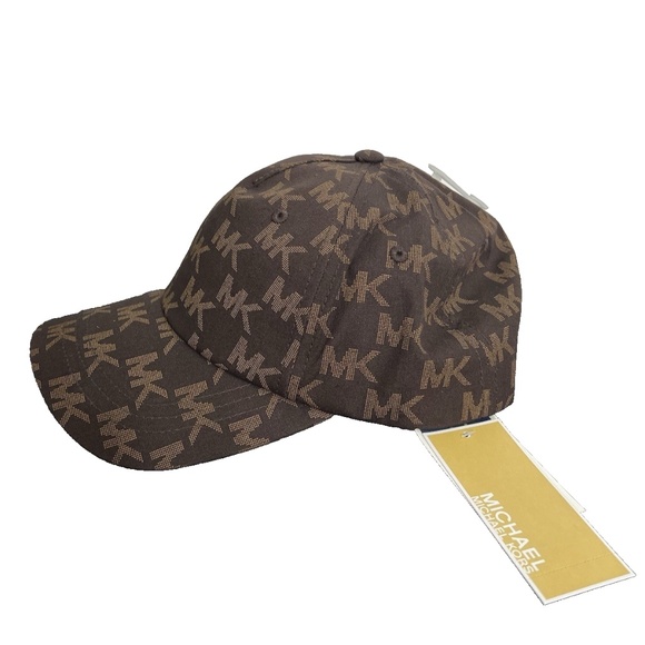 new Michael Kors MK Logo cotton Brown Baseball Hat CAP - Picture 1 of 5
